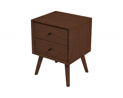 Ashcroft Caroline Mid-Century Modern Style Nightstand with 2 Drawers - Brown