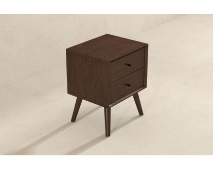 Ashcroft Caroline Mid-Century Modern Style Nightstand with 2 Drawers - Brown