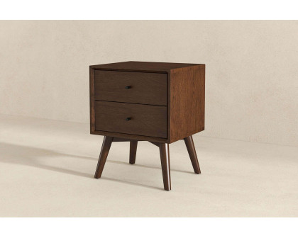 Ashcroft Caroline Mid-Century Modern Style Nightstand with 2 Drawers - Brown