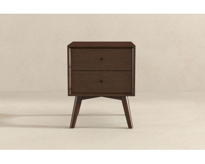 Ashcroft Caroline Mid-Century Modern Style Nightstand with 2 Drawers - Brown