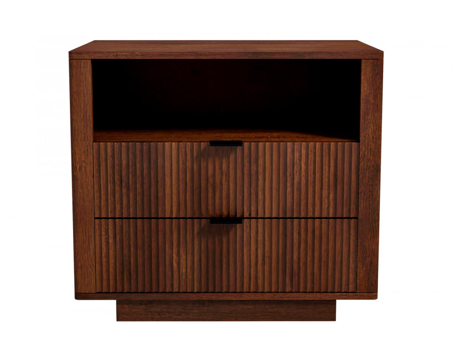 Ashcroft - Lola Mid-Century Modern Nightstand Bed Side Table with 2 Drawers in Walnut