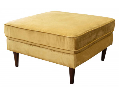 Ashcroft Amber Square Upholstered Ottoman - Yellow