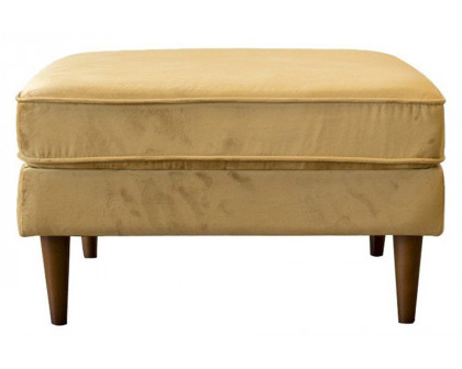 Ashcroft Amber Square Upholstered Ottoman - Yellow