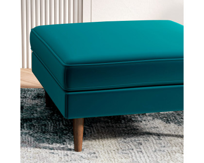 Ashcroft™ Amber Square Upholstered Ottoman - Teal