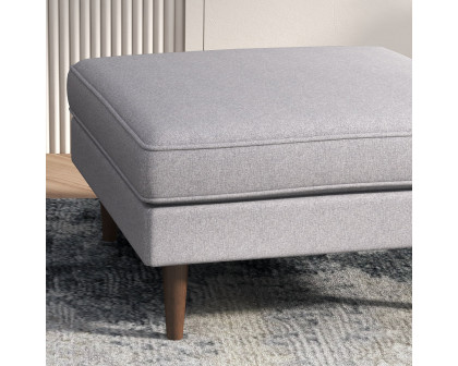 Ashcroft™ Amber Square Upholstered Ottoman - Light Gray