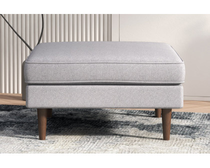 Ashcroft™ Amber Square Upholstered Ottoman - Light Gray