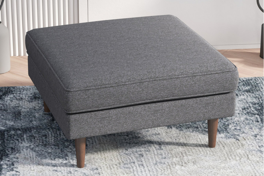 Ashcroft™ Amber Square Upholstered Ottoman - Gray