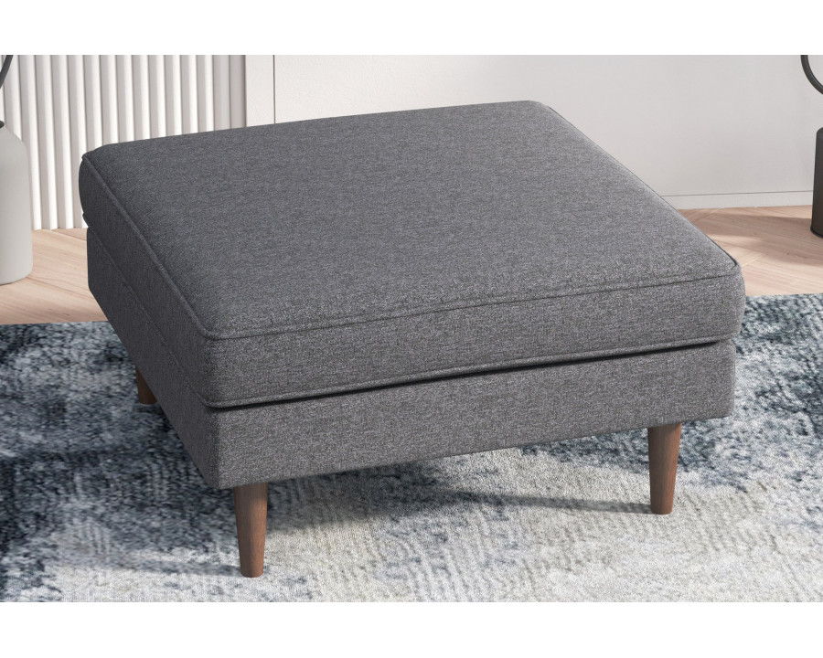 Ashcroft Amber Square Upholstered Ottoman - Gray