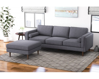 Ashcroft™ Amber Square Upholstered Ottoman - Gray