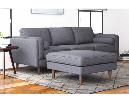 Ashcroft™ Amber Square Upholstered Ottoman - Gray