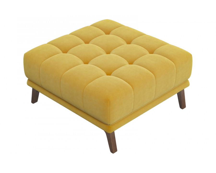 Ashcroft Addison Square Upholstered Ottoman - Yellow