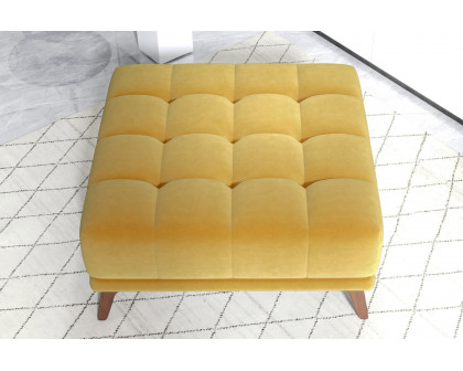 Ashcroft™ Addison Square Upholstered Ottoman - Yellow