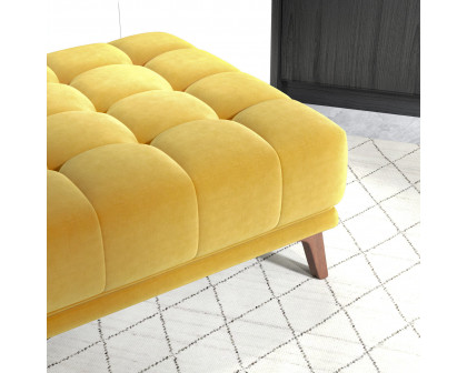 Ashcroft™ Addison Square Upholstered Ottoman - Yellow