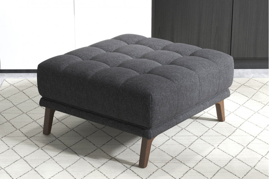 Ashcroft™ Addison Square Upholstered Ottoman - Dark Gray