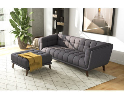 Ashcroft™ Addison Square Upholstered Ottoman - Dark Gray