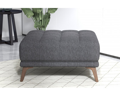 Ashcroft™ Addison Square Upholstered Ottoman - Dark Gray