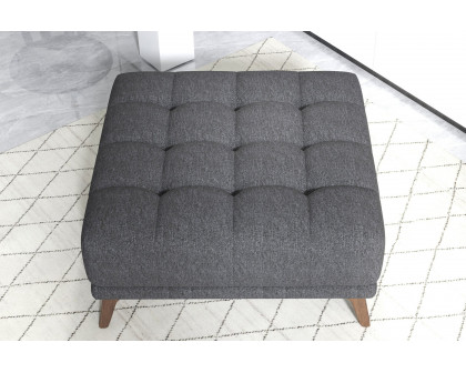 Ashcroft™ Addison Square Upholstered Ottoman - Dark Gray