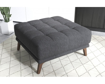 Ashcroft™ Addison Square Upholstered Ottoman - Dark Gray