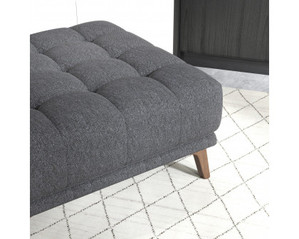 Ashcroft™ Addison Square Upholstered Ottoman - Dark Gray