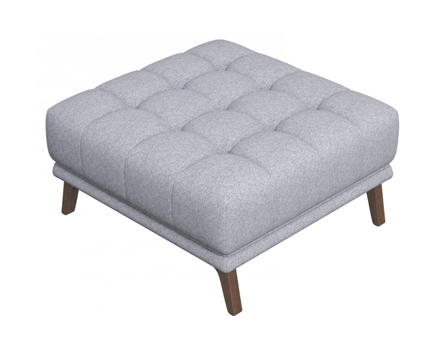 Ashcroft Addison Square Upholstered Ottoman - Light Gray