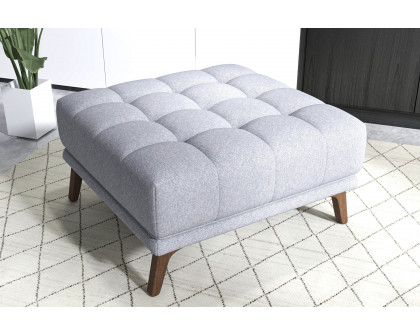 Ashcroft Addison Square Upholstered Ottoman - Light Gray