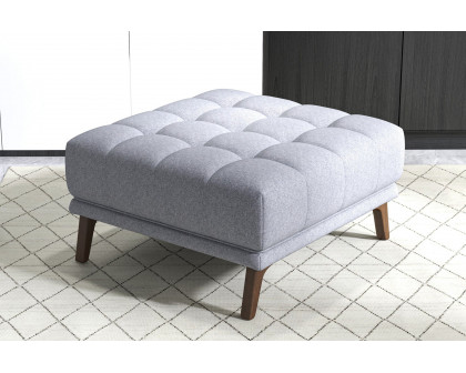 Ashcroft Addison Square Upholstered Ottoman - Light Gray