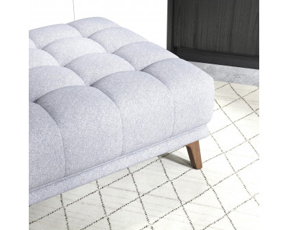 Ashcroft Addison Square Upholstered Ottoman - Light Gray