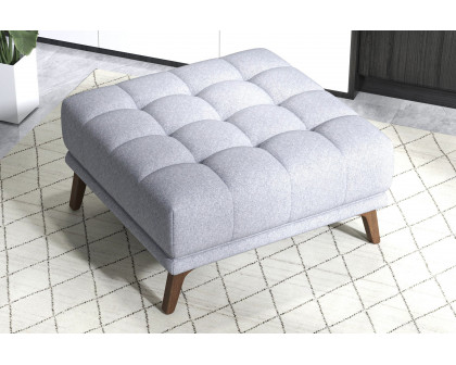 Ashcroft Addison Square Upholstered Ottoman - Light Gray