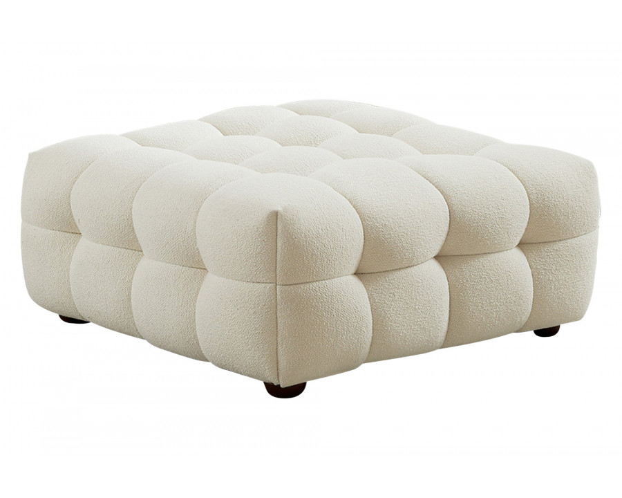 Ashcroft - Morrison Boucle Ottoman in Cream