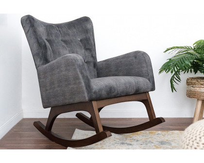 Ashcroft - Alistair Solid Wood Rocking Chair in Gray