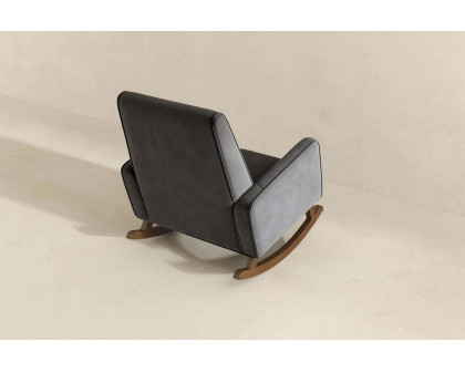 Ashcroft™ Demetrius Fabric Solid Wood Rocking Chair - Dark Gray