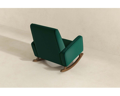 Ashcroft Demetrius Velvet Solid Wood Rocking Chair - Green