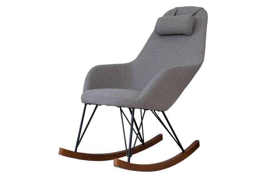 Ashcroft™ Chloe Mid-Century Modern Rocker Livingroom And Bedroom Chair - Gray