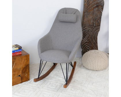 Ashcroft™ Chloe Mid-Century Modern Rocker Livingroom And Bedroom Chair - Gray