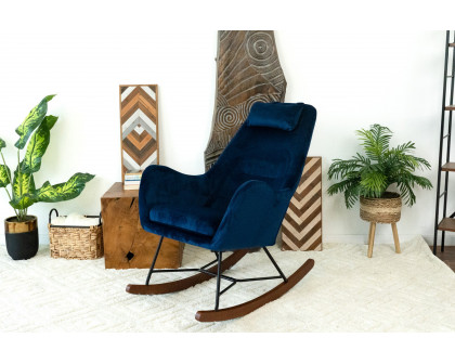 Ashcroft Chelsea Velvet Rocking Chair - Blue