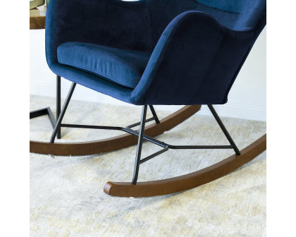 Ashcroft Chelsea Velvet Rocking Chair - Blue