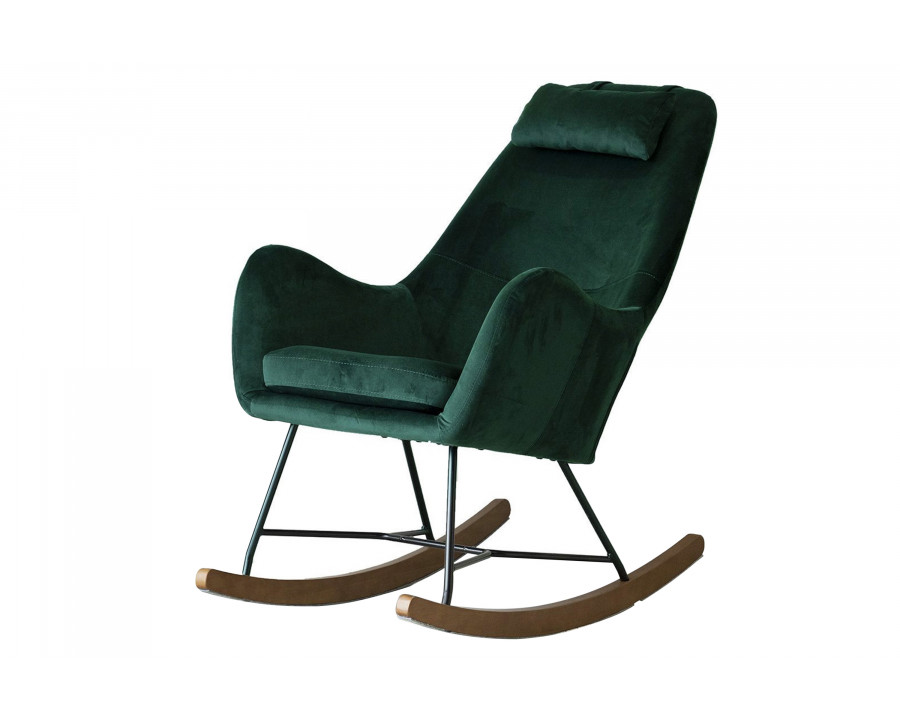 Ashcroft Chelsea Velvet Rocking Chair - Green