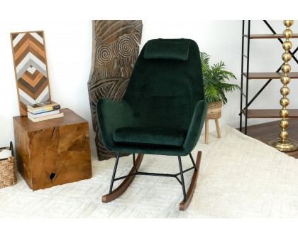 Ashcroft Chelsea Velvet Rocking Chair - Green