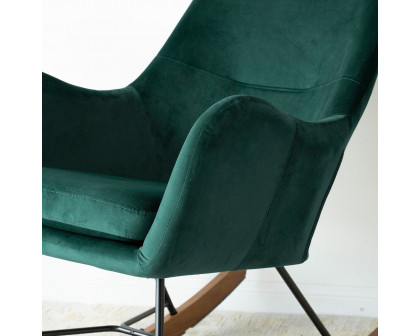 Ashcroft Chelsea Velvet Rocking Chair - Green