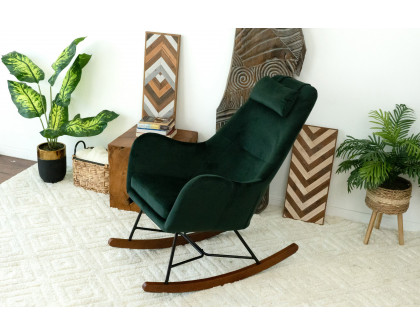 Ashcroft Chelsea Velvet Rocking Chair - Green