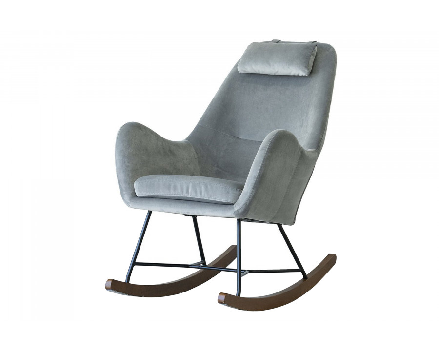 Ashcroft Chelsea Velvet Rocking Chair - Gray