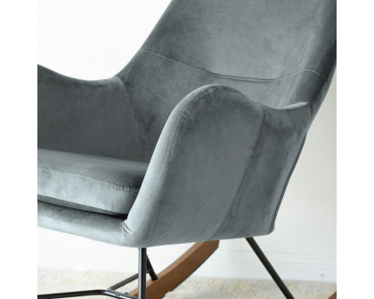 Ashcroft Chelsea Velvet Rocking Chair - Gray