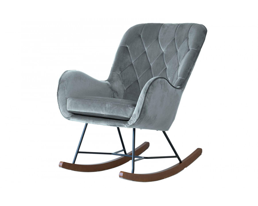 Ashcroft Hannah Mid-Century Modern Rocking Chair - Dark Gray