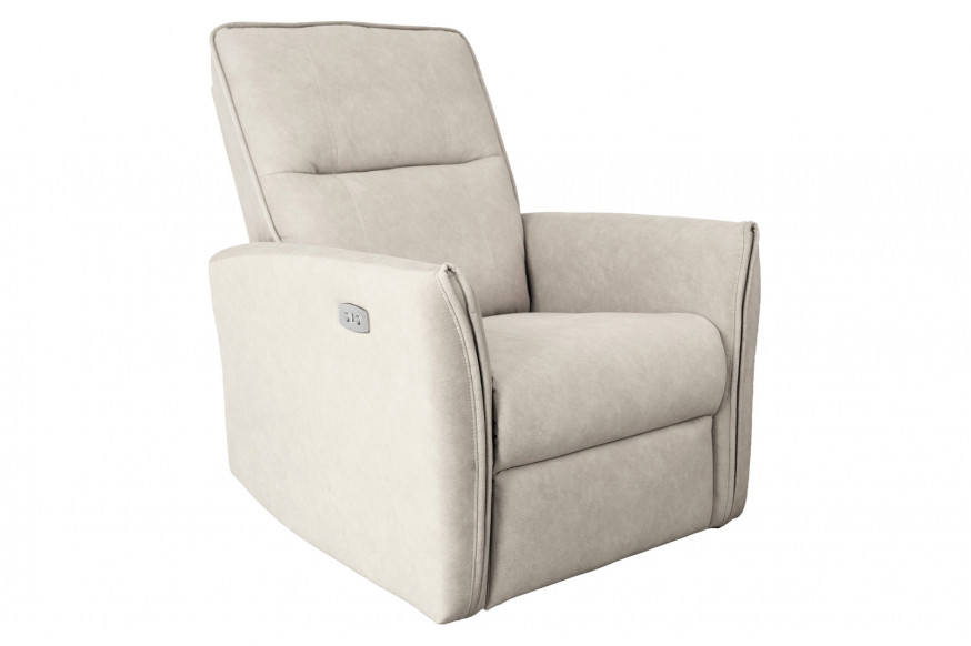 Ashcroft™ Asheville Suede Recliner Chair - Cream