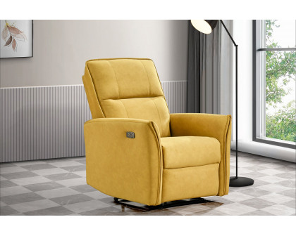 Ashcroft Asheville Suede Recliner Chair - Dark Yellow