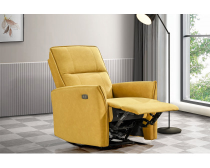 Ashcroft Asheville Suede Recliner Chair - Dark Yellow