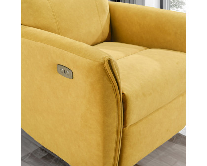 Ashcroft Asheville Suede Recliner Chair - Dark Yellow