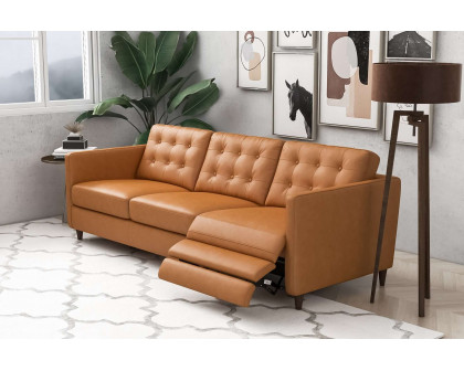 Ashcroft Christopher Leather Electric Reclining Sofa - Tan, Left Recliner