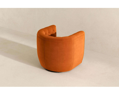 Ashcroft™ Delaney Velvet Swivel Chair - Burnt Orange