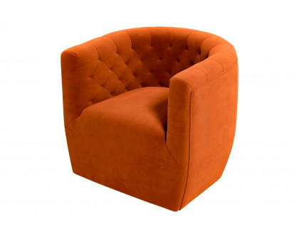 Ashcroft™ Delaney Velvet Swivel Chair - Burnt Orange